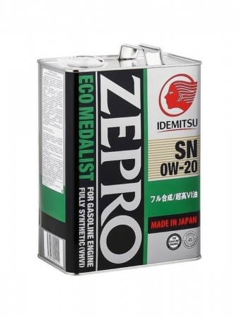 Масло моторное Idemitsu Zepro Eco Medalist GF-5 0W-20 SN 4л