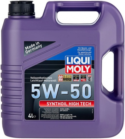 Масло моторное LIQUI MOLY Synthoil High Tech A3/B4 5W-50 SM/CF 4л