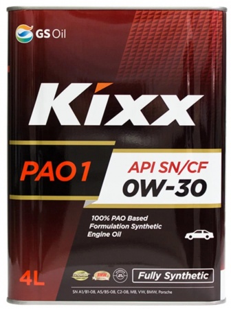 Масло моторное Kixx PAO1 A5/B5 0W-30 SN 4л