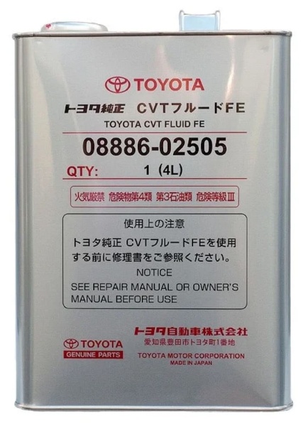 Масло трансмиссионное Toyota CVTF Fluid FE  4л