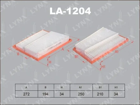 Фильтр воздушный Lynx LA1204