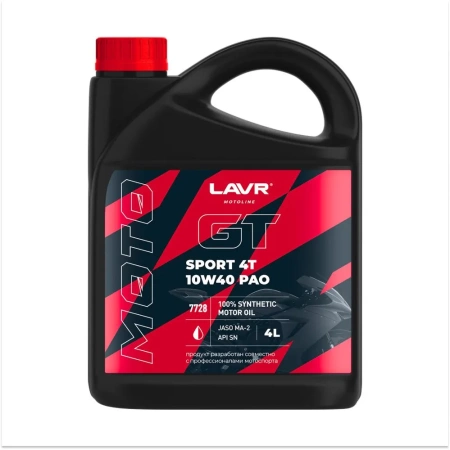 4-х такт MOTO Gt Sport JASO MA-2 10W-40 SN синт 4л