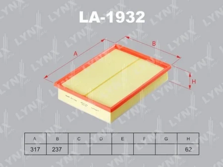 Фильтр воздушный Lynx LA1932