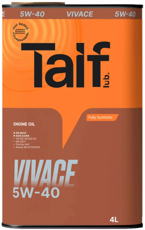 Масло моторное TAIF VIVACE A3/B4 5W-40 SN 4л