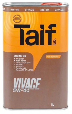 Масло моторное TAIF VIVACE A3/B4 5W-40 SN 1л