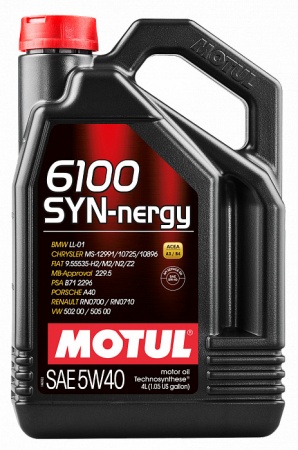 Масло моторное Motul 6100 SYN-nergy A3/B4 5W-40 SL  5л