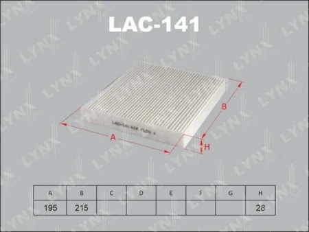 Фильтр салона Lynx LAC141
