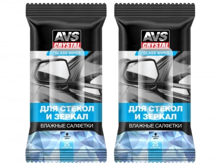 Салфетки влажные для стекол AVK-200 в упаковке 25шт