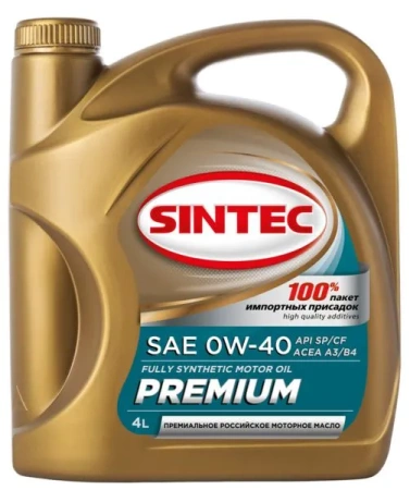 Масло моторное SINTEC PREMIUM A3/B4 0W-40 SP/CF 4л
