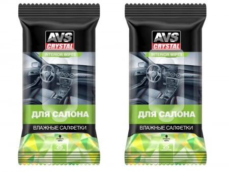 Салфетки влажные для салона AVK-201 в упаковке 25шт